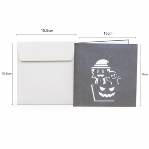 Tarjeta de Felicitación 3D Pop-Up de Lujo Personalizada con Temática de Calabaza y Bruja de Halloween, Hecha a Mano, Venta al por Mayor, Fabricante ODM/OEM - Product Image 2