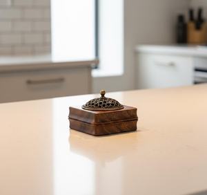 Quemador de incienso de madera con taza de metal para quemar incienso de Oud Bakhoor y decoración aromática para el hogar. - Product Image 5