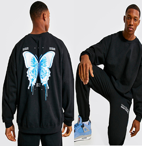 Sweat-shirt à col rond pour homme, 2 pièces, surdimensionné, costume de survêtement, décontracté, Jogging, sport, usine directe - Product Image 6