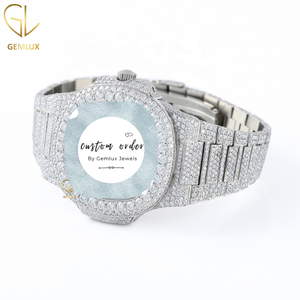 Montre pour homme de qualité supérieure, entièrement sertie de diamants Moissanite D VVS, cadran coussin style Hip Hop, passe le testeur de diamants - Product Image 2