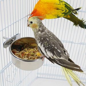 Cuenco portátil de acero inoxidable para alimentación de pájaros, gran demanda, plato alimentador de loros, cuencos de agua y comida con soporte de abrazadera para jaulas de pájaros - Product Image 6