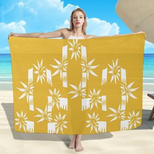 Prix promotionnel – Sarong de plage personnalisé en gros, imprimé fleurs tropicales, sarongs hawaïens, couvre-bikini, châle pour femme, écharpe - Product Image 3