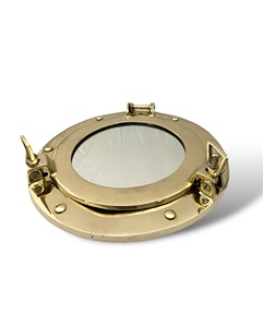 9'' Handmade Antique Brass Nautical Porthole Decor <b>Mirror</b> with Coastal Design for Wall <b>Hanging</b> Home or Hotel Decor - Product Image 4