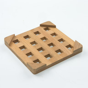 แผ่นรองจานไม้คุณภาพสูง ป้องกันความร้อน ผิวไม้ธรรมชาติ แผ่นรองแก้วไม้ - Product Image 2