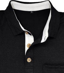 Made In Pakistan Most Superior Quality Breathable Black Loose Breathable Full <b>Sleeves</b> <b>Polo</b> <b>Shirts</b> For <b>Men</b> Low MOQ - Product Image 4