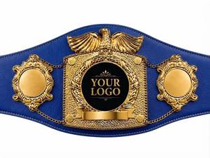 Cinturón de Campeonato de Boxeo Personalizado, Cinturón de Artes Marciales Unisex de Cuero Azul con Baño de Oro y Plata para Boxeo y Muay Thai - Product Image 2