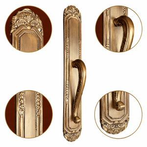 Poignée de porte de luxe en laiton antique, style Versailles, moderne et grandiose |   Poignée de porte d'entrée principale durable pour usage extérieur en hôtel - Product Image 3