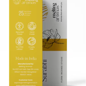 Varillas de Incienso Aromático Premium SURABHI - Madera de Bambú Orgánica Ecológica y 100% Natural de Origen Karnataka para Uso en Todas las Estaciones - Product Image 1