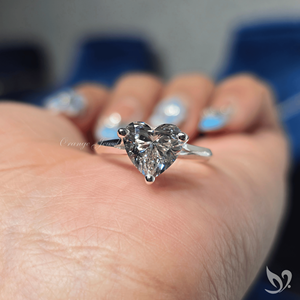 2 Carat Heart Cut <b>Split</b> Shank Lab Grown Diamond Engagement <b>Ring</b> IGI Certified in 10K Solid Gold-Trendy Wedding & Anniversary - Product Image 4