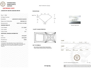 Diamante HPHT cultivado en laboratorio VVS CVD G certificado por IGI Real de 1 CT, excelente corte princesa para joyería, laboratorio de alta calidad creado en la India - Product Image 2