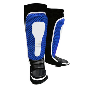 Protège-tibias en cuir personnalisés avec cadre métallique, légers, protection professionnelle pour le football, le soccer et le hockey pour adultes - Product Image 2