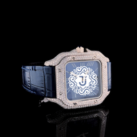 Montres de luxe unisexes les plus vendues, serties de diamants de laboratoire, clarté VVS, bracelet en acier inoxydable glacé, mouvement mécanique ETA