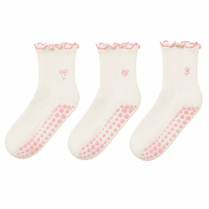 Wholesale Womens Youth White Anti-Slip Crew Pilates Grip Custom Breathable Dance Yoga <b>Running</b> Gym Pilates Sports <b>Socks</b> - Product Image 3