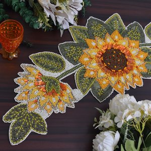 Handmade Circular Tablemat With Strawberry <b>Mosaic</b> Pattern Pink Beaded Design Decorative Placemat For Dining Table - Product Image 3