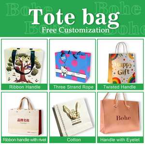Sacs cadeaux imprimés marbre artistique en tons bleus avec message de vœux et poignées en corde torsadée pour marques de luxe de beauté ou de bien-être - Product Image 4