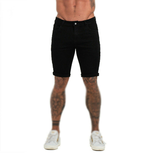Shorts en jean déchirés pour hommes, coupe droite, taille mi-haute, style décontracté d'été, 100 % coton tissé - Product Image 3