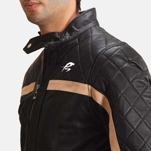 Chaqueta de Motociclista Reversible de Cuero Genuino Negro para Hombre, con Logotipo Personalizado, Impermeable, Estilo Biker, Ajustada, con Cuello Redondo y Cierre de Cremallera, Casual - Product Image 6
