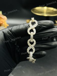 Pulsera de Cadena Cubana con Diamantes de Moissanita Iced Out, Plata 925, Estilo Hip Hop, Lujo para Fiestas - Product Image 1
