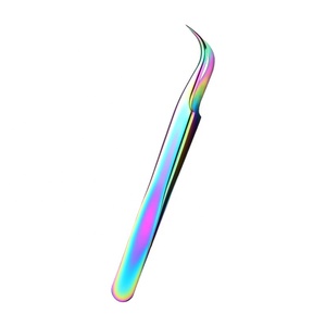 Outils de maquillage professionnels, pinces à cils, extensions, pinces à cils en acier inoxydable, arc-en-ciel, pinces à cils colorées - Product Image 3