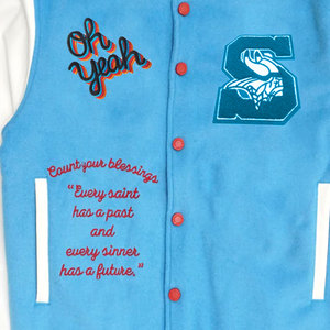 Windbreaker Custom Chenille Embroidery Patch Letter Front High Street Style Men Turn-down Collar Autumn Coated Bomber Baseball - Product Image 3