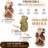 Figurines de Noël personnalisées en résine, peintes à la main, avec lanterne et arbre, pour décoration de table de fêtes, fournisseur OEM ODM en gros