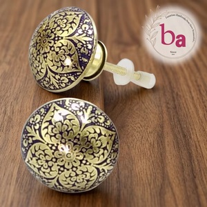 Poignées de meuble modernes en laiton doré, design floral rond, durables, écologiques, réglables, pour la maison et les bars - Product Image 1