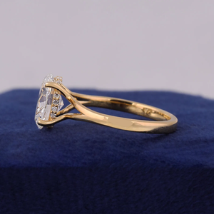 Women's Oval Cut Diamond Engagement Ring WHITE Gold Prong Setting Classic Style - Product Image 4