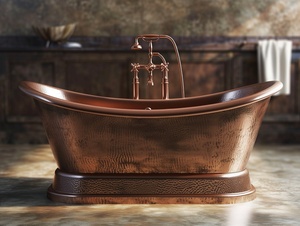 Bañera de cobre de tamaño personalizado hecha a pedido, bañera de cobre personalizada. - Product Image 2