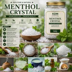 คริสตัลเมนทอลธรรมชาติ KDM ENTERPRISES บริสุทธิ์ 100% กลิ่นหอมเย็นติดทนนานพิเศษ สำหรับใช้ในอุตสาหกรรมและเชิงพาณิชย์ 1 กก. - Product Image 4