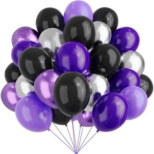 67 Palloncini in Lattice da 12 Pollici Viola, Nero e Argento per Decorazioni di Compleanno, Laurea, Addio al Nubilato e Halloween - Product Image 1