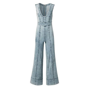 Nouvelle Tendance 2026 : Salopette en Jean Vintage Boutonnée pour Femme, Confortable et Élégante, Idéale pour l'Été et le Quotidien – Fabrication OEM Coréenne - Product Image 1