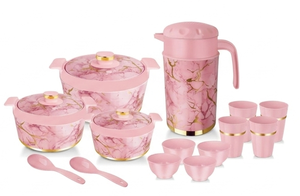 Anax 14 Pieces Marble Cookware Set with Lid Cups Bowls Jug and Spoons Kitchen Tableware Set - Product Image 3