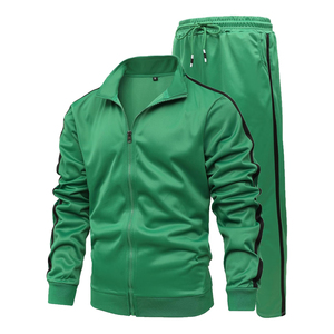 Conjunto Deportivo para Hombre, Color Morado, Manga Larga, Cierre de Cremallera, Cuello Alto, Color Sólido, Pantalones Deportivos, Secado Rápido, Corte Regular, Otoño - Product Image 6