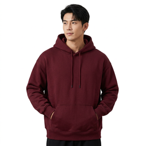 Sudadera con Capucha Extra Grande para Hombre, Color Sólido, 100% Algodón Felpa, Ropa Casual de Otoño - Product Image 2