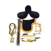 BLUHORSE BH-836 Selle d'endurance anglaise professionnelle, ensemble complet d'accessoires, cuir PU durable, arbre incassable en plastique