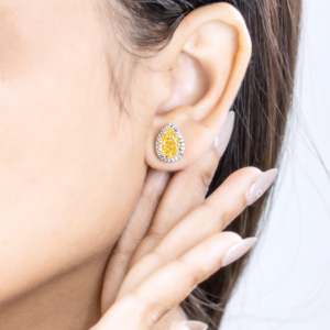 Boucles d'oreilles en zircon taille poire, plaqué rhodium argenté, sertissage griffe, bijoux fins de luxe pour femme, certifiées GIA, cadeau - Product Image 4