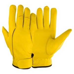 Best Performance Driving <b>Gloves</b> Goat Grain Leather Adjustable Wristlet Reflective Safety Construction Industrial Hand Flexible - Product Image 5