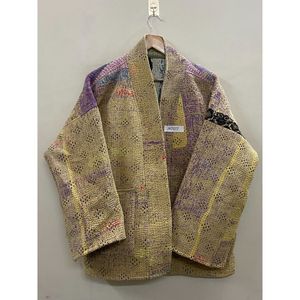 Handmade 100% Cotton Patchwork <b>kantha</b> Kimono <b>Jacket</b> Full Sleeve Shawl Collar Eco-Friendly Women's Wear <b>jacket</b> - Product Image 5