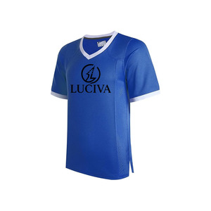 Camiseta de Fútbol Personalizada sin Estampado – Tejido de Malla Transpirable de Alto Rendimiento – Camiseta de Entrenamiento de Fútbol Americano con Cuello en V para Equipos - Product Image 2