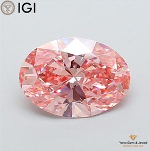 เพชรทรงรี 2.00 กะรัต สีชมพูสดใส ระดับความสะอาด VS1 ผลิตด้วยวิธี CVD พร้อมใบรับรอง IGI สำหรับแหวนขอแต่งงาน - Product Image 1