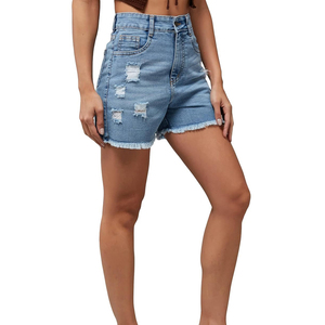 Women's Low Waist Summer <b>Denim</b> Shorts Stretchy Ripped Sexy 100% Cotton Fashion Shorts Set - Product Image 4