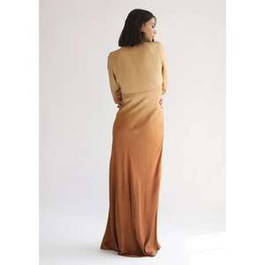 Vestido Largo Maxi para Mujer, Cuello en V Profundo, Color Marrón Degradado, Sin Mangas, 100% Algodón, Estampado Floral, Ecológico, Elegante, para Fiesta o Noche - Product Image 5