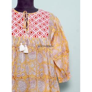 Vestido Informal para Fiestas, Vestido de Verano, Vestido de Moda de Algodón para Mujer, Vestido Tipo Canguro con Estampado Floral Hecho a Mano - Product Image 2