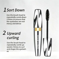 Mascara OEM à dents de peigne espacées de 0,15 mm, séchage rapide, application uniforme, sans grumeaux, maquillage des yeux, marque personnalisée