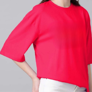 เสื้อยืดทรงเข้ารูป OEM ผ้าฝ้าย 100% คอปกโบว์ สีกากีล้วน คอกลม แขนสั้น สำหรับฤดูร้อน ไซส์พลัส - Product Image 4