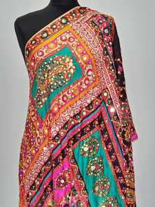<b>Women</b> Mirror Embellished <b>Shawls</b> Traditional Scarves <b>Shawls</b> & Hijab Handmade Ethnic Fashion Scarf for Wedding Party Celebration - Product Image 5