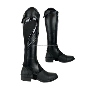 Guêtres d'équitation professionnelles en cuir véritable sur mesure, demi-guêtres de haute qualité LHC-0036 - Product Image 5