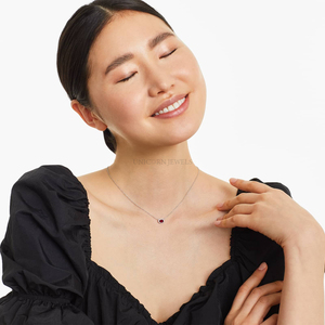 0.5Carat Round Lab Created Diamond Solitaire Pendant Necklace with Adjustable Gold Chain Elegant Anniversary Jewelry <b>Gift</b> - Product Image 2