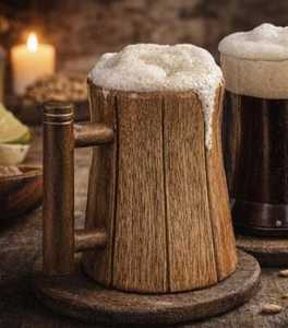 Chope à bière en bois personnalisée et durable |   Chope rustique artisanale de style américain, taille personnalisée, cadeau pour les demoiselles d'honneur - Product Image 2