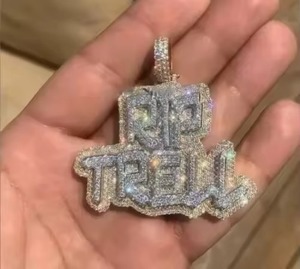 Iced Out Custom Moissanite <b>Pendant</b> Hip Hop <b>Pendant</b> 925 <b>Silver</b> <b>Pendant</b> Customized Luxury <b>Initial</b> Latter Two Tone <b>Pendant</b> For Gift - Product Image 5